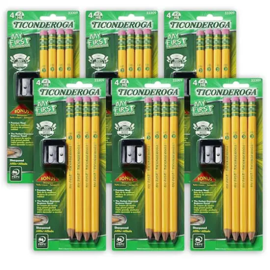 Ticonderoga&reg; My First No.2 Sharpened Pencils, 6 Packs of 4 {1}