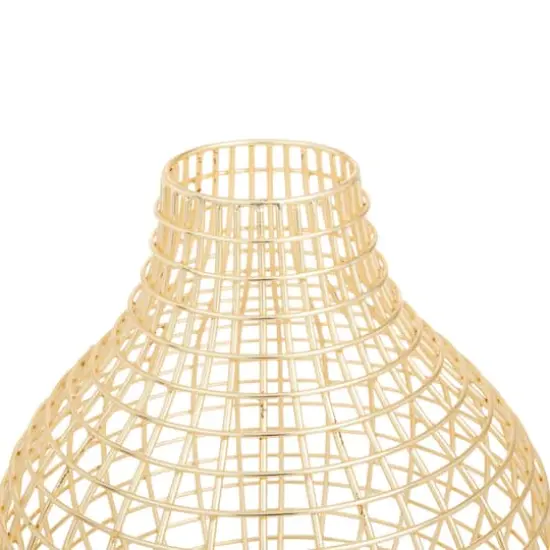 CosmoLiving by Cosmopolitan Gold Iron Modern Vase, 14" x 13" x 13" {4}