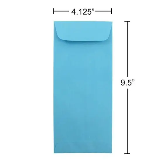 JAM Paper 4.125" x 9.5" Policy Business Colored Envelopes, 50ct. Blue {6}