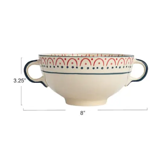 Hello Honey&reg; 8" Multicolor Patterned Stoneware Bowls with Handles, 8ct. {5}