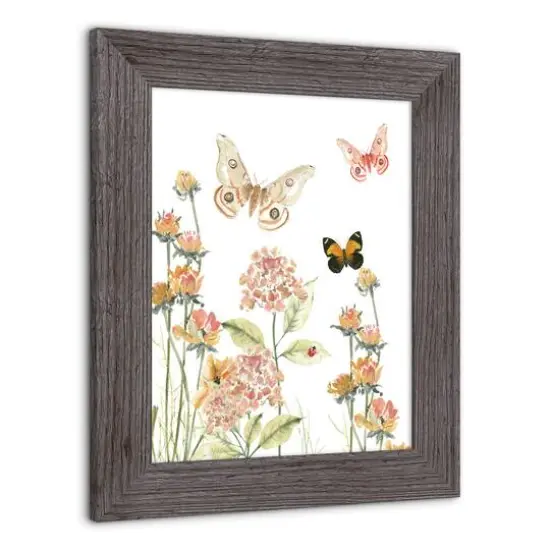 Butterfly Garden Western Framed Print Gray {3}