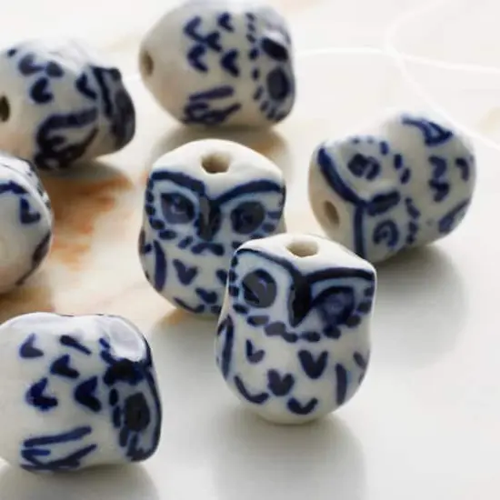 Blue Owl Ceramic Beads, 16mm by Bead Landing&trade; {3}