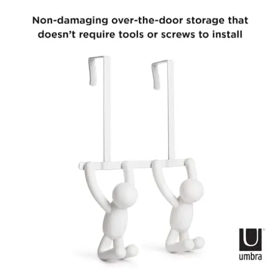 White Buddy Double Over-The-Door Hook {3}