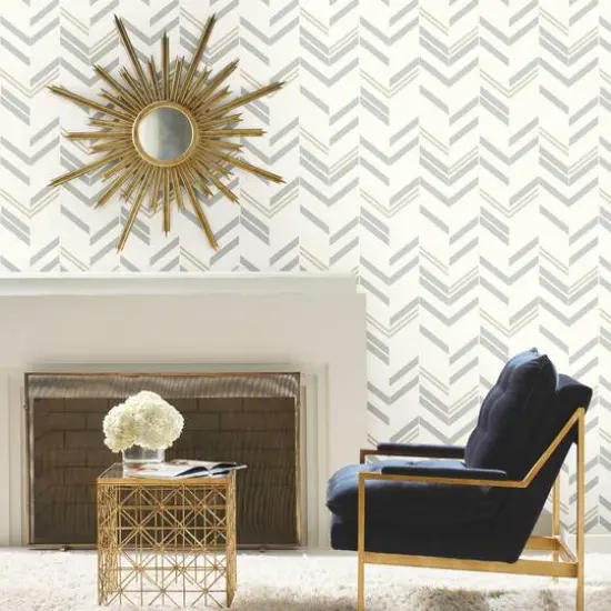 RoomMates Chevron Stripe Peel & Stick Wallpaper Gray {9}