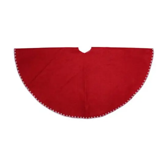 26" Christmas Traditions Cardinal Red with White Stitching Mini Tree Skirt {3}