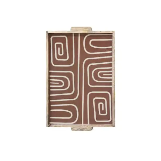 Hello Honey&reg; 15" Multicolor Abstract Elegance Mango Wood Tray {3}