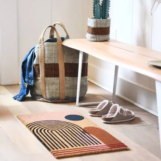 Hello Honey&reg; Rust Striped Woven Jute Basket with Liner Set {8}