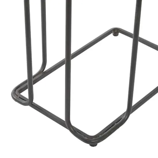 26" Beaded Edge Iron Accent Table {7}