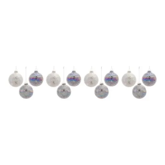 12ct. Textured Iridescent Glass Ball Ornaments {7}