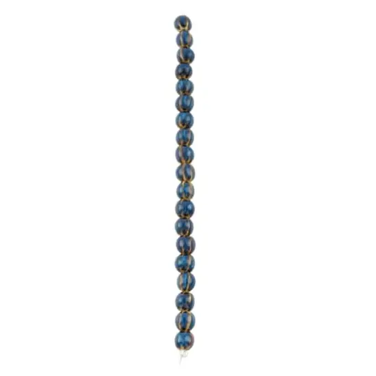 Blue Ceramic Round Melon Beads, 9mm by Bead Landing&trade; {4}