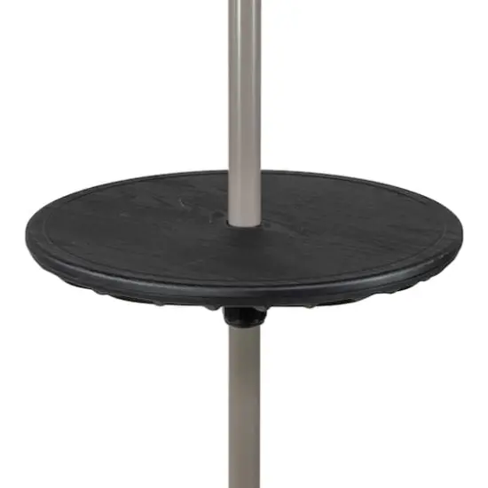 20" Black Outdoor Umbrella Table Tray {3}