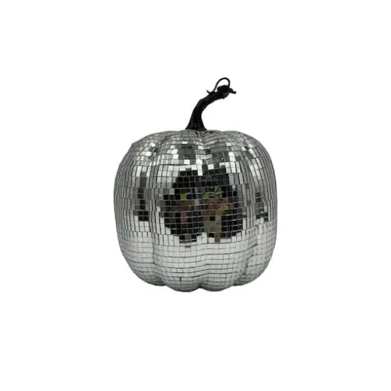7.75" Disco Pumpkin Tabletop D&eacute;cor by Ashland&reg; Silver {1}