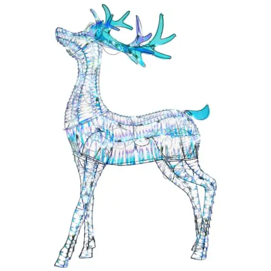48" Iridescent Deer with Cool White LED Lights {1}