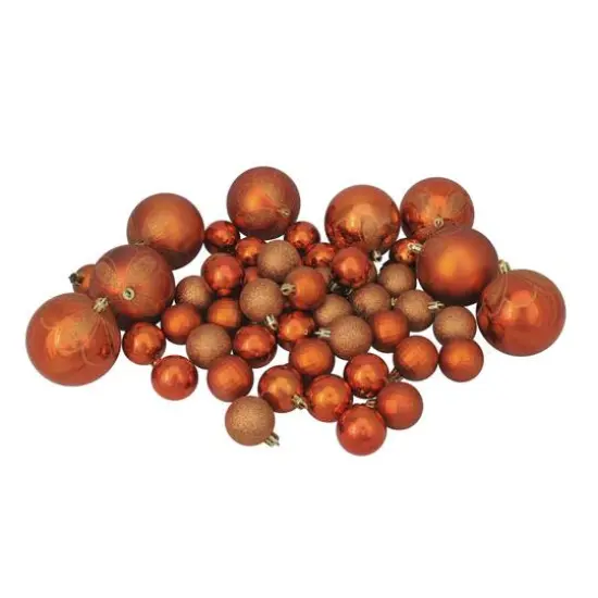 125ct. 4-Finish Burnt Orange Shatterproof Ornaments {9}