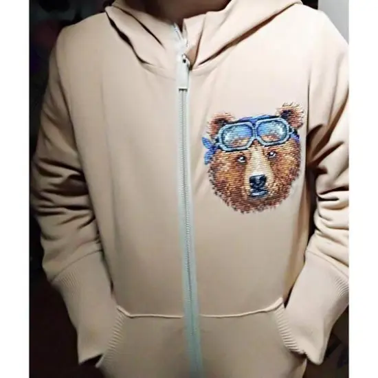 MP Studia Bear Cross Stitch On Clothes Kit {8}