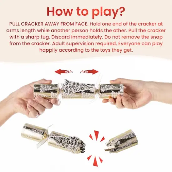 Glitzhome® 12PK 1.5"D x 10"H Christmas Tree Party Crackers with Gift Contents {8}