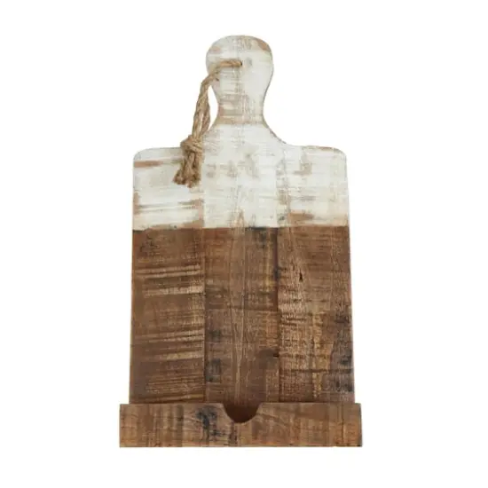 Hello Honey&reg; 16" Distressed White Dipped Wood Tablet Holder {1}