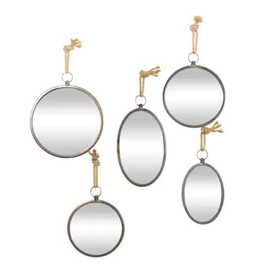 Gray Metal Glam Hanging Wall Mirrors, 5ct. {1}