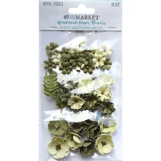49 And Market Royal Posies Olive Paper Flowers {1}