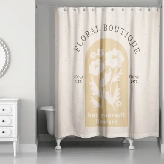 Floral Boutique Mod Sign 71" x 74" Shower Curtain {1}