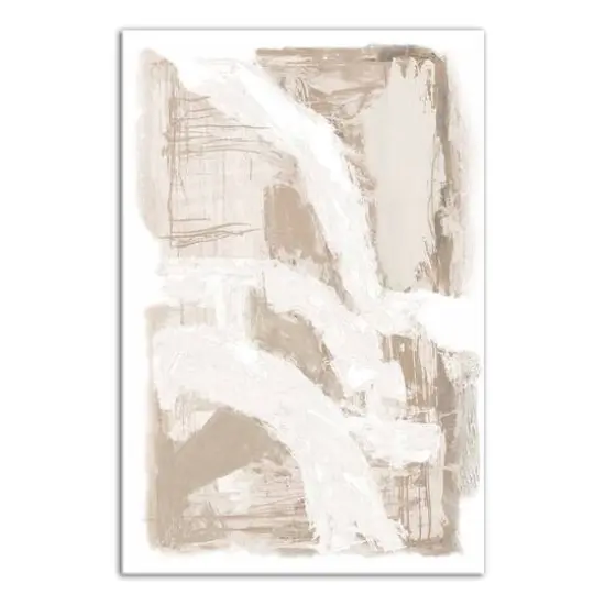 Cream Painterly Abstract Canvas Wall Art {1}