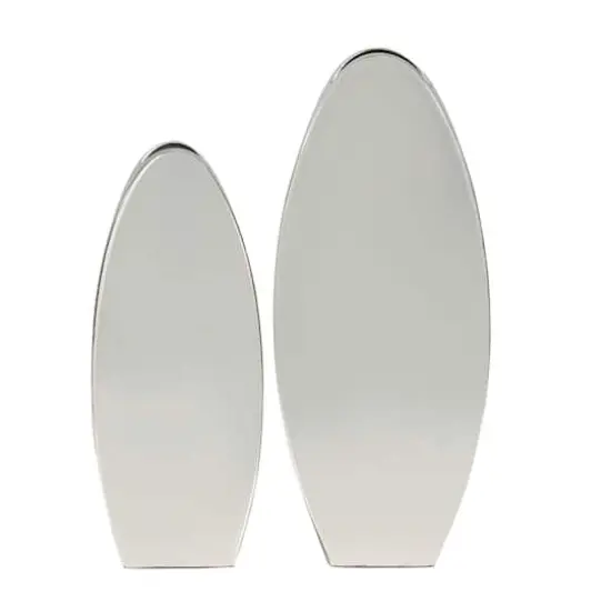 Silver Stainless Steel Vase with a Sleek Mirror Finish Set {5}
