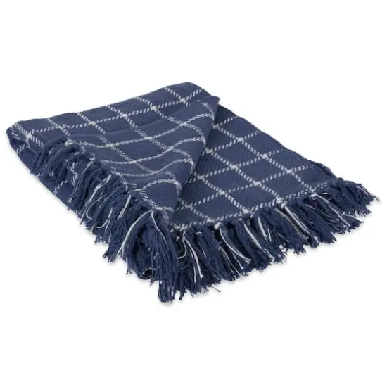 DII&reg; French Blue Checked Plaid Throw {1}