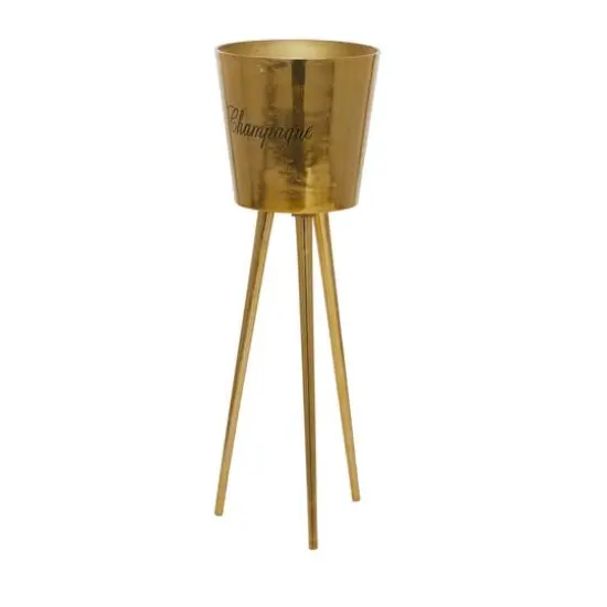 Gold Modern Wine Holder, 10" x 10" x 28" {3}