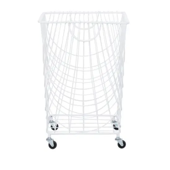 White Iron French Country Storage Cart, 17" x 17" x 17" {7}