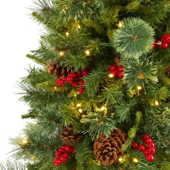 5ft. Pre-Lit Norway Mixed Pine Artificial Christmas Tree, Clear LED Lights {4}