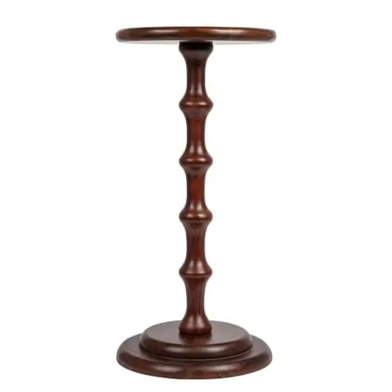 Hello Honey&reg; 25" Pedestal Cocktail Side Table Dark Chestnut {4}