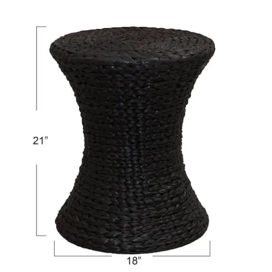 Household Essentials 21" Woven Hyacinth Hourglass End Table Brown {4}