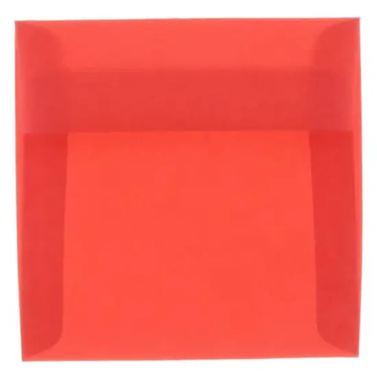 JAM Paper 6" x 6" Translucent Vellum Invitation Envelopes, 25ct. Primary Red {1}