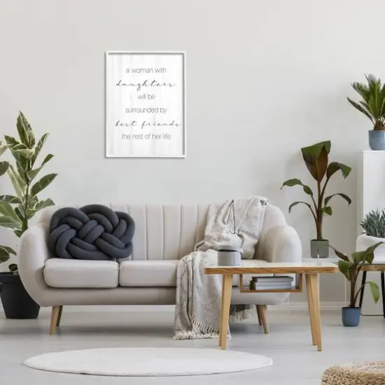 Stupell Industries Best Friend Daughters Birch Pattern Typography Phrase Framed Giclee Art White {3}