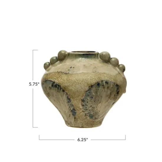 Hello Honey&reg; 6.5" Multicolor Organically Shaped Stoneware Vase with Raised Dot Detail {5}