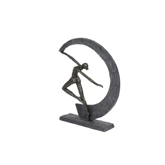 Grey Resin Modern Sculpture, Dancer 15" x 12" x 3" {8}