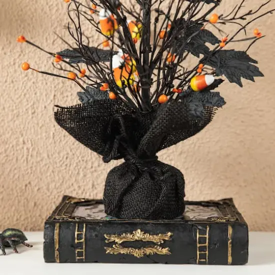 Glitzhome® 21" Lighted Halloween Candy Corn Berries Table Tree {5}