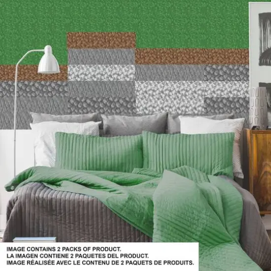 RoomMates Minecraft Block Strips Peel & Stick Wall Decal Set {4}