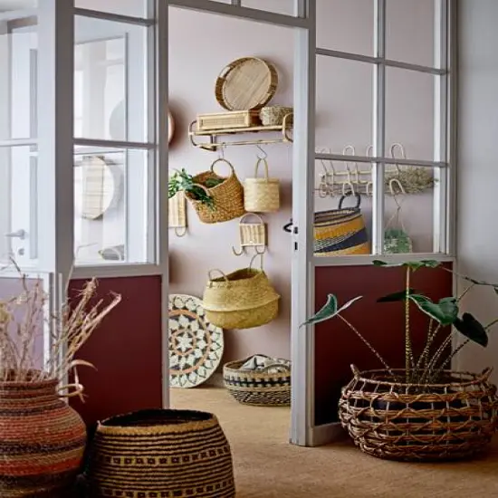 Hello Honey® Beige Handwoven Seagrass Basket with Handles Set {5}