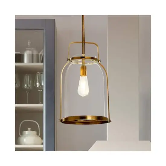 Hello Honey&reg; Robert Stevenson Lighting Channing Metal & Glass Ceiling Light Brushed Gold {5}