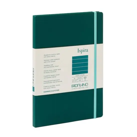 Fabriano&reg; Ispira A5 Lined Hardcover Notebook Green {1}