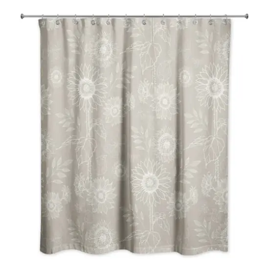 Sunflower Icons Shower Curtain Taupe {1}