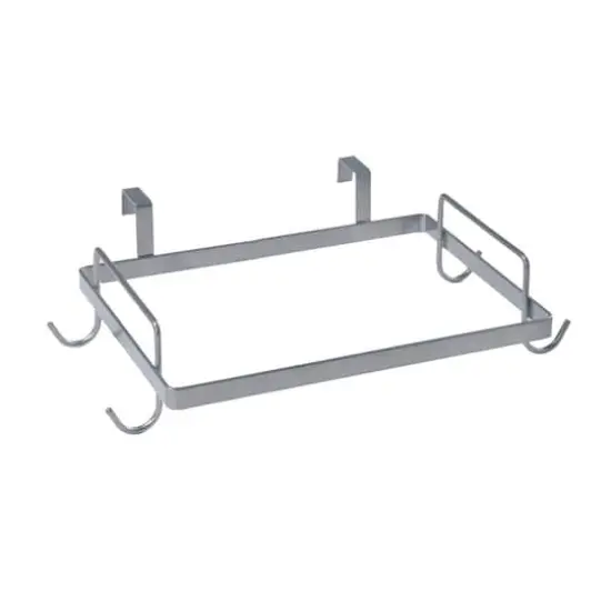 Household Essentials Metal Over the Door Trash Bag Holder Silver {1}