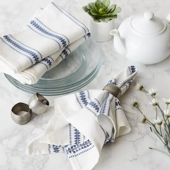 DII&reg; French Blue Zig Dobby Stripe Cloth Dinner Napkins, 6ct. {4}