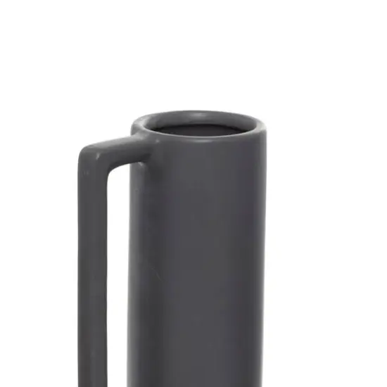 CosmoLiving by Cosmopolitan Set of 3 Dark Grey Ceramic Modern Vase, 17", 16", 16" {8}