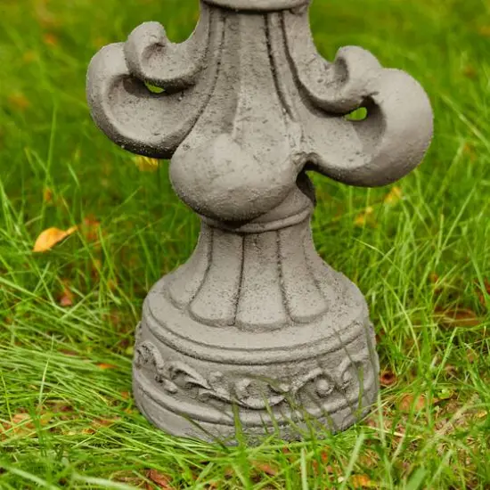 Glitzhome&reg; 21" Gray Standing Fleur De Lis Garden Statue {7}