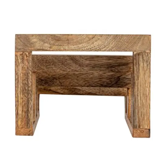 Hello Honey&reg; 6" Natural 3 Section Mango Wood Cutting Board Stand {10}