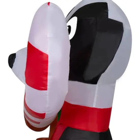6ft. Airblown® Inflatable Christmas Dogs Sharing a Candy Cane Scene {4}