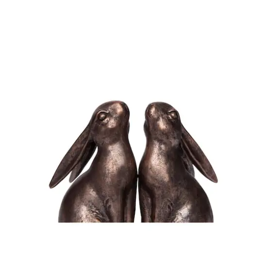 Hello Honey&reg; Bronze Bunny Bookends Set {4}