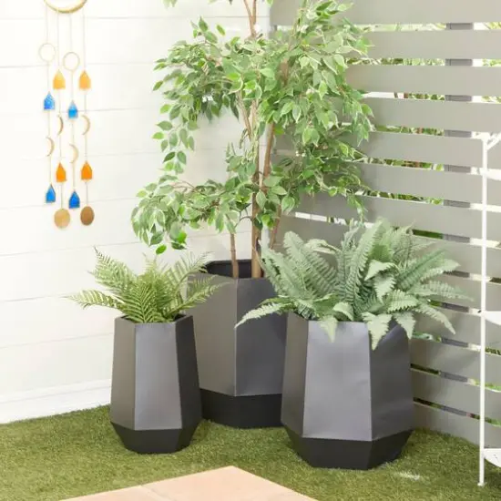 Grey Modern Planter, Set of 3" 21", 16", 11" {9}